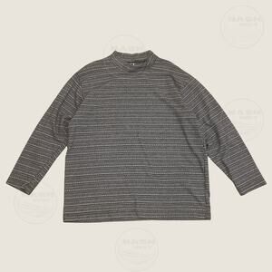 Vintage Weavers L Pullover Oversized 90s | Black White Geometric Knit, USA, Rare